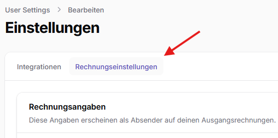Rechnungseinstellungen