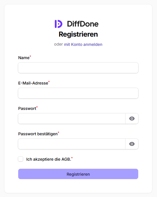 Registrierungsformular