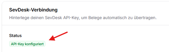 SevDesk verbunden