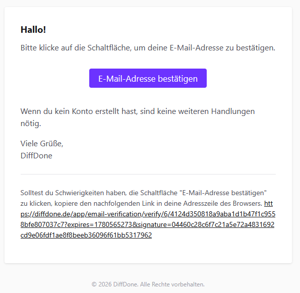 Verifizierungsmail