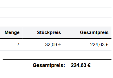 Rechnungen Screenshot